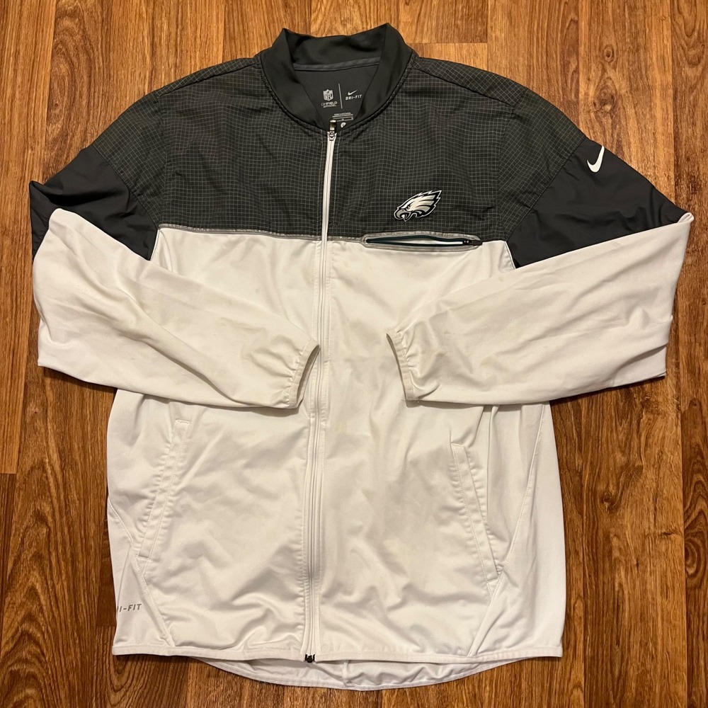 Nike Philadelphia Eagles Jacket Men Large Green White‎ Full Zip OnField Apparel